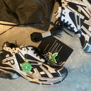 Balenciaga Kids Black and White Sneakers
